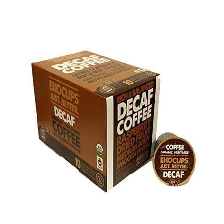 EKOCUPS Artisan Organic Decaf Coffee, Light Roast in, Recyclable Single