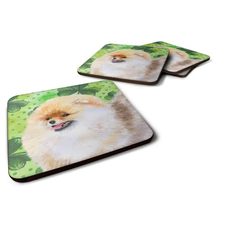 Carolines Treasures BB9856FC Pomeranian St Patricks Foam Coaster Set of 4 Green 3 1/2 x 3 1/2 multicolor 
Carolines Treasures BB9856FC Pomeranian St Patricks Foam Coaster Set of 4 Green 3 1/2 x 3 1/2 multicolor