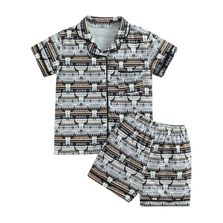 Wallarenear 2Pcs Western Baby Girl Pajamas Set Button Down Shirt Tops Elastic Waist Shorts
Wallarenear 2Pcs Western Baby Girl Pajamas Set Button Down Shirt Tops Elastic Waist Shorts