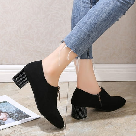 Aayomet Women Casual Shoes for Work Boots Shallow Heels Single Fashion Toe Women Flock Shoes Zipper Round Women Casual Shoes Black 7.5
Aayomet Women Casual Shoes for Work Boots Shallow Heels Single Fashion Toe Women Flock Shoes Zipper Round Women Casual Shoes Black 7.5