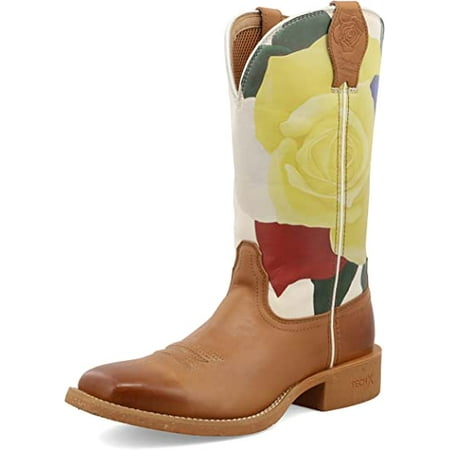 Twisted X Women s 11 Tech X™ Boot Indian Tan & Yellow Rose 9 B
