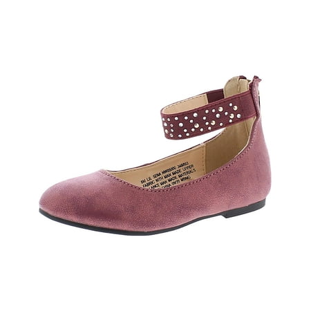 Nine West Girls Lil Sena Faux Leather Embellished Ballet Flats