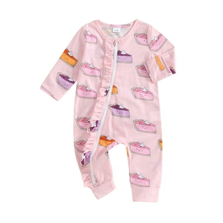 Niceyoeuk Baby Girl Fall Zipper Romper Cake/Bowknot Print Long Sleeve Jumpsuit
Niceyoeuk Baby Girl Fall Zipper Romper Cake/Bowknot Print Long Sleeve Jumpsuit