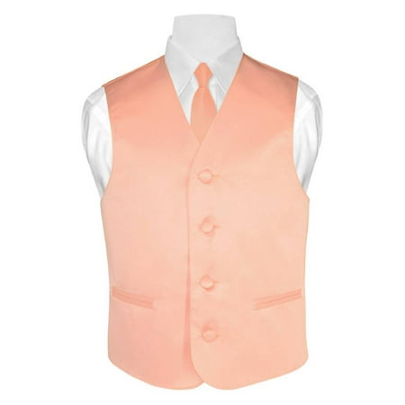 BOY'S Dress Vest & NeckTie Solid PEACH Color Neck Tie Set