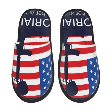 Qekee Memorial Day Print Furry Slippers for Women and Men House Slipper Funny Bedroom Slippers Indoor -Medium
Qekee Memorial Day Print Furry Slippers for Women and Men House Slipper Funny Bedroom Slippers Indoor -Medium