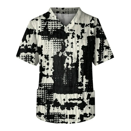 HHei_K Black Scrubs Plus Size Halloween Printed Scrub Working Uniform Tops For Men s Cross V-Neck Short Sleeve Fun T-Shirts Workwear Tee With Pockets
HHei_K Black Scrubs Plus Size Halloween Printed Scrub Working Uniform Tops For Men s Cross V-Neck Short Sleeve Fun T-Shirts Workwear Tee With Pockets