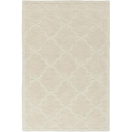 Art of Knot Central Park Abbey Cream 6 Round Modern Trellis Area Rug