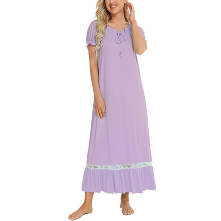Frontwalk Nightgowns for Women Ruffle Pajamas Sleepwear Nightshirt Short Sleeve Round Neck Sleep Dress Plus Size Night Wear S-XXL
Frontwalk Nightgowns for Women Ruffle Pajamas Sleepwear Nightshirt Short Sleeve Round Neck Sleep Dress Plus Size Night Wear S-XXL