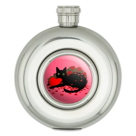 Black Cat Valentines Heart Rose Petals Love Round Stainless Steel 5oz Hip Drink Flask
Black Cat Valentines Heart Rose Petals Love Round Stainless Steel 5oz Hip Drink Flask