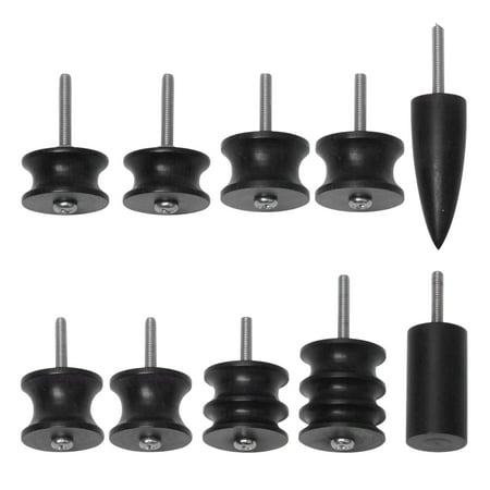 10Pcs Leather Burnisher Tool Wood Burnishing Head for Black Drill Set