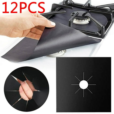 Skycarper 12Pcs Gas Hob Range Protectors Reusable Non-Stick Stove Burner Clening Cover Heat Resistant Stovetop Liner Sheets for Gas Cookers (Black)
Skycarper 12Pcs Gas Hob Range Protectors Reusable Non-Stick Stove Burner Clening Cover Heat Resistant Stovetop Liner Sheets for Gas Cookers (Black)