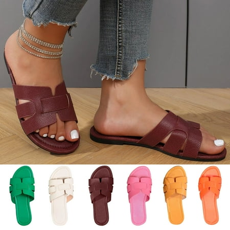 Women s Casual Flat Sandals Solid Color Open Toe Non Slip Shoes Outdoor Versatile Slippers Orange qILAKOG Size 6.5
Women s Casual Flat Sandals Solid Color Open Toe Non Slip Shoes Outdoor Versatile Slippers Orange qILAKOG Size 6.5