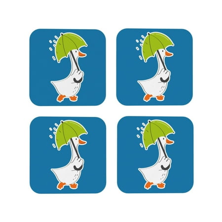 Leather Coasters with Heat-resistant for Drinks Goose Holding an Umbrella Cup Coasters Cup Pad Mat for Tabletop Protection Coffee Table Office Desk and Housewarming Gift
Leather Coasters with Heat-resistant for Drinks Goose Holding an Umbrella Cup Coasters Cup Pad Mat for Tabletop Protection Coffee Table Office Desk and Housewarming Gift