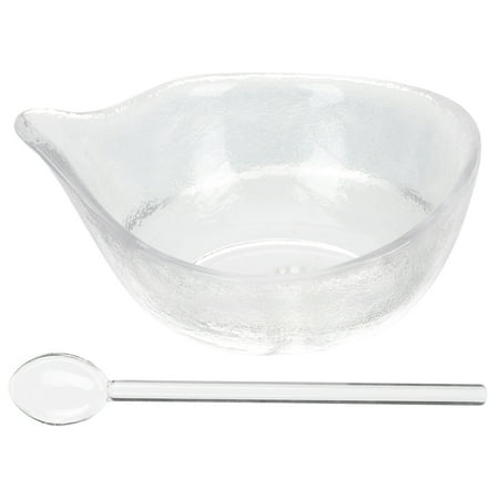 HOMEMAXS 1 Set Glass Facial Mask Mixing Bowl Essential Oil Bowl Salon Spa Home Beauty Tool