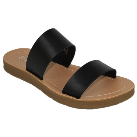 Soda Shoes Women Flip Flops Flat Beach Sandals Slides Double Straps OCCUPY-S Black PU 6.5
Soda Shoes Women Flip Flops Flat Beach Sandals Slides Double Straps OCCUPY-S Black PU 6.5
