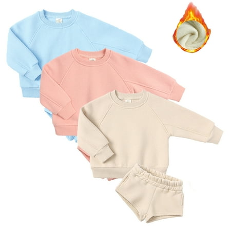 WOLLED Toddler Kids Winter Casual Sweatshirt Athletic Shorts Set for Girls Boys 2PCS Long Sleeve Crewneck Loose Sweatshirt and Shorts Baby Thick Fleece Tracksuits Outfits for 1-14Y
WOLLED Toddler Kids Winter Casual Sweatshirt Athletic Shorts Set for Girls Boys 2PCS Long Sleeve Crewneck Loose Sweatshirt and Shorts Baby Thick Fleece Tracksuits Outfits for 1-14Y