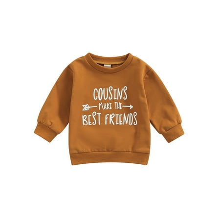 Nokpsedcb Kids Infant Baby Boy Girls Clothes Cousins Letter Printed Long Sleeve Pullover Sweatshirt Shirt Sweater Tops Caramel 1 12-18 Months
Nokpsedcb Kids Infant Baby Boy Girls Clothes Cousins Letter Printed Long Sleeve Pullover Sweatshirt Shirt Sweater Tops Caramel 1 12-18 Months