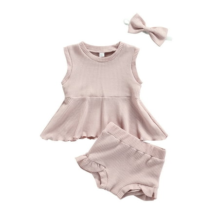 Bebiullo Summer Toddler Baby Girls Outfits Sleeveless Solid Wide Hem Tops Shorts 2pcs
Bebiullo Summer Toddler Baby Girls Outfits Sleeveless Solid Wide Hem Tops Shorts 2pcs