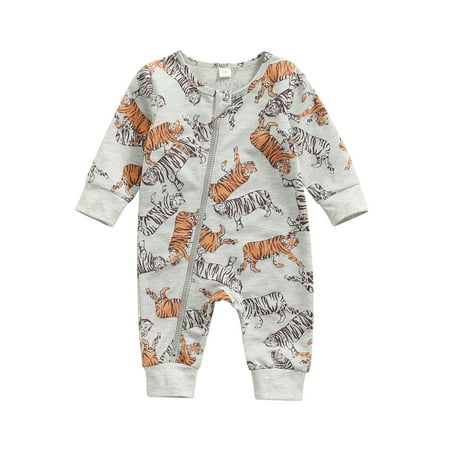 Calsunbaby Infant Newborn Baby Boys Long Sleeve Tiger Printed Zipper O-Neck Long Romper
Calsunbaby Infant Newborn Baby Boys Long Sleeve Tiger Printed Zipper O-Neck Long Romper