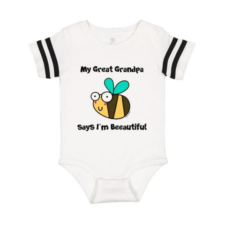 Inktastic Bee Great Grandpa says I m Beautiful Gift Baby Boy or Baby Girl Bodysuit