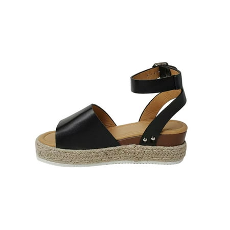 Tenmix Women s Sandal Platform Wedge Sandals Ankle Strap Espadrilles Open Toe Casual Shoes Ladies Lightweight Fashion Black 8.5
Tenmix Women s Sandal Platform Wedge Sandals Ankle Strap Espadrilles Open Toe Casual Shoes Ladies Lightweight Fashion Black 8.5