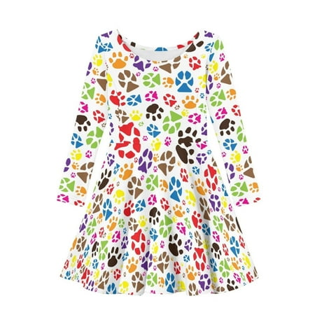 TOADDMOS Colorful Dog Paw Pattern Fancy Girls Dress Size XL Long Sleeve Kids Dress Shirts Size XL Casual Child Outfits
TOADDMOS Colorful Dog Paw Pattern Fancy Girls Dress Size XL Long Sleeve Kids Dress Shirts Size XL Casual Child Outfits