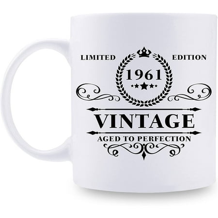 1961 Birthday Gifts for Women Men - 1961 Vintage 11 oz Coffee Mug - Great 1961 Birthday Gifts for Grandpa Grandma Dad Mom Friend Sister Brother Coworker
1961 Birthday Gifts for Women Men - 1961 Vintage 11 oz Coffee Mug - Great 1961 Birthday Gifts for Grandpa Grandma Dad Mom Friend Sister Brother Coworker