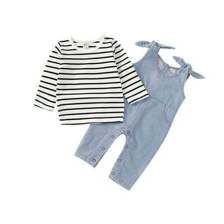 KIMI BEAR Baby Girls Outfits 9 Months Infant Girl Fall Winter Outfits 12 Months Infant Girl Durable Stripe Prints Long Sleeve Pull-Over + Suspender Overalls Pants 2PCS Set Blue
KIMI BEAR Baby Girls Outfits 9 Months Infant Girl Fall Winter Outfits 12 Months Infant Girl Durable Stripe Prints Long Sleeve Pull-Over + Suspender Overalls Pants 2PCS Set Blue