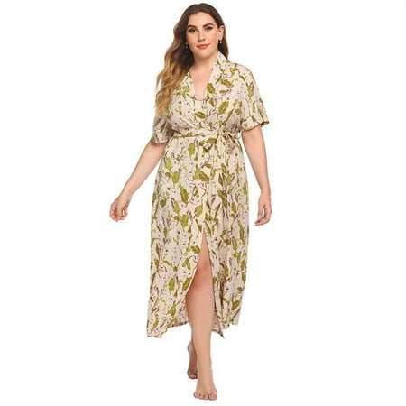 Deepwonder Plus Size Women Kimono Robes Floral Print Long Bathrobe Soft Pajamas Robes Dress V-Neck Casual Sleepwear Home Wear With Belt
Deepwonder Plus Size Women Kimono Robes Floral Print Long Bathrobe Soft Pajamas Robes Dress V-Neck Casual Sleepwear Home Wear With Belt
