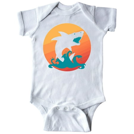 Inktastic Shark with Orange Sunset Gift Baby Boy or Baby Girl Bodysuit
