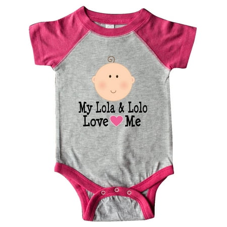 Inktastic My Lola and Lolo Love Me Gift Baby Girl Bodysuit