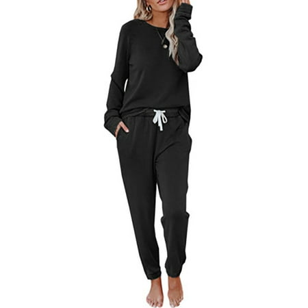 Womens Pyjama Sets Long Sleeve 2 Piece Loungewear Jogging Suit