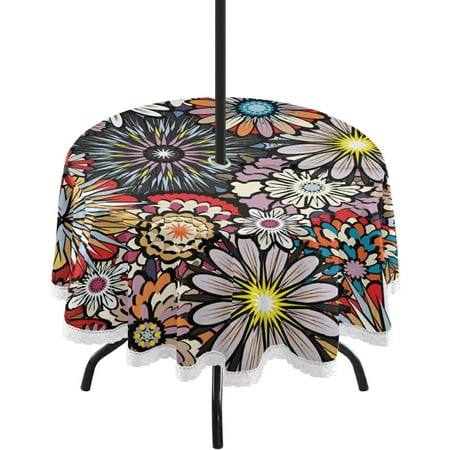 SKYSONIC Daisy Flower Round Tablecloth 60 Waterproof Spillproof Polyester Fabric Table Cover with Zipper Umbrella Hole for Outdoor Patio Garden Dining Party
SKYSONIC Daisy Flower Round Tablecloth 60 Waterproof Spillproof Polyester Fabric Table Cover with Zipper Umbrella Hole for Outdoor Patio Garden Dining Party