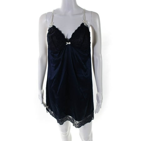 Elle Macpherson Womens Lace Trim Satin Chemise Nightgown Navy Blue Size Medium
Elle Macpherson Womens Lace Trim Satin Chemise Nightgown Navy Blue Size Medium