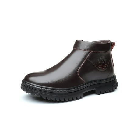 Difumos Men Ankle Boots Comfort Warm Casual Shoes Plush Lined Leather Business Lightweight Winter Shoe Waterproof Side Zip Booties Brown 6.5
Difumos Men Ankle Boots Comfort Warm Casual Shoes Plush Lined Leather Business Lightweight Winter Shoe Waterproof Side Zip Booties Brown 6.5