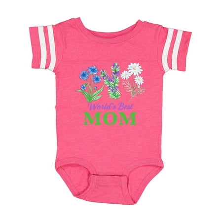 Inktastic World s Best Mom with Wildflowers Gift Baby Boy or Baby Girl Bodysuit