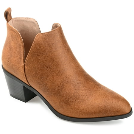 Journee Collection Womens Lola Wide Width Pull On Stacked Heel Booties