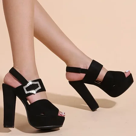 Women‘s Cross Strap Chunky High Heels Black Rhinestone Peep Toe Platform Sandals Non Slip Party Shoes
Women‘s Cross Strap Chunky High Heels Black Rhinestone Peep Toe Platform Sandals Non Slip Party Shoes