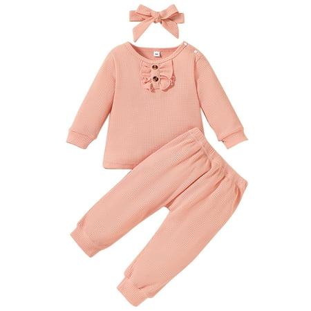 Lumento Baby Cute Party Spring Autumn Outfits Loose Elastic Waist 3Pcs Outfit Suit Casual Solid Color Top+Pant+Headband Pink 74
Lumento Baby Cute Party Spring Autumn Outfits Loose Elastic Waist 3Pcs Outfit Suit Casual Solid Color Top+Pant+Headband Pink 74