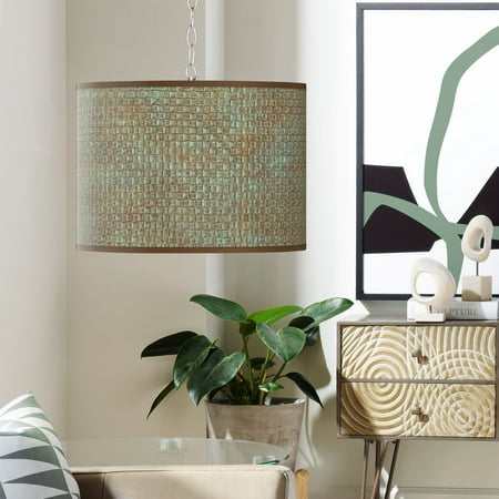 Giclee Gallery Interweave Patina Print Shade 13 1/2 Wide Swag Plug-In Chandelier
Giclee Gallery Interweave Patina Print Shade 13 1/2 Wide Swag Plug-In Chandelier