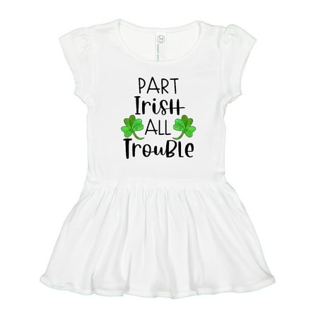 Inktastic Part Irish All Trouble St. Patrick s Day with Green Clovers Gift Toddler Girl Dress