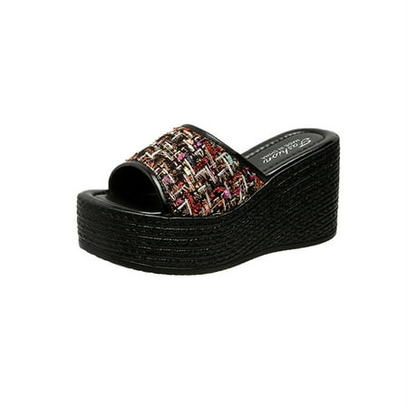 Summer Savings Clearance! PEZHADA Womens Sandals Wedge Sandals for Women Flat Shoes Ladies Beach Wedge Heel Sandals Summer Non-Slip Causal Slippers Black
Summer Savings Clearance! PEZHADA Womens Sandals Wedge Sandals for Women Flat Shoes Ladies Beach Wedge Heel Sandals Summer Non-Slip Causal Slippers Black