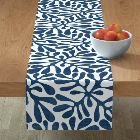 Cotton Sateen Table Runner 90 - Abstract Navy White Block Print Flower Blue Shapes Seaweed Ocean Print Custom Table Linens by Spoonflower
Cotton Sateen Table Runner 90 - Abstract Navy White Block Print Flower Blue Shapes Seaweed Ocean Print Custom Table Linens by Spoonflower