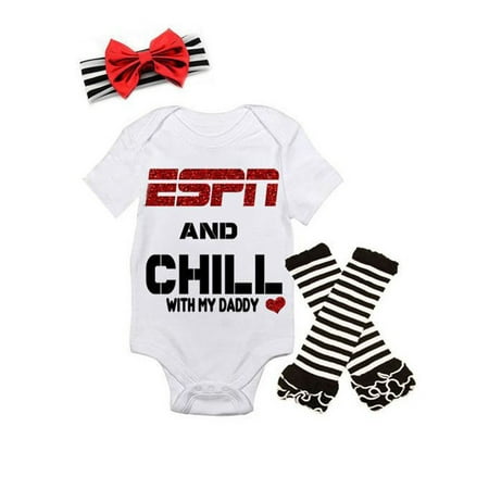 Imcute ESPN and Chill With My Daddy Baby Girl Letter Romper+Leg Warmers Headband Outfits
Imcute ESPN and Chill With My Daddy Baby Girl Letter Romper+Leg Warmers Headband Outfits