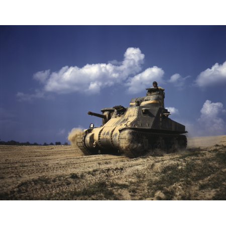 June 1942 - An M3 tank in action Ft Knox Kentucky Poster Print by Stocktrek Images