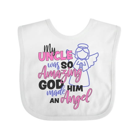 Inktastic My Uncle was so Amazing God Made him an Angel Gift Baby Girl Bib
