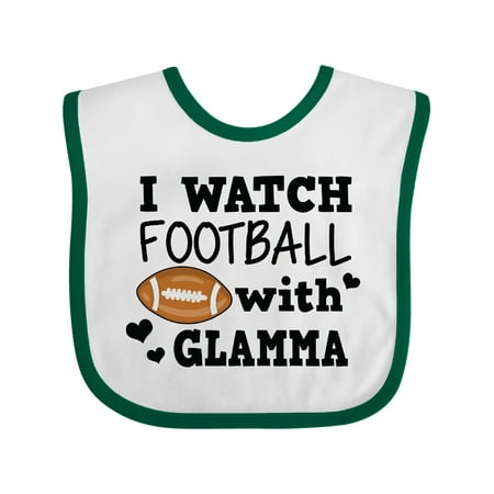 Inktastic I Watch Football with My Glamma Gift Baby Boy Bib