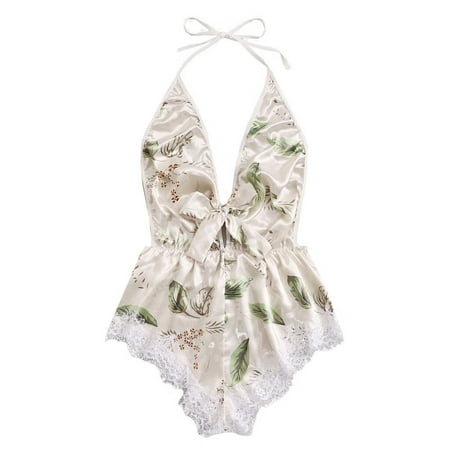 Intimates Women Printing Lace Stain Bow Lingerie Bodysuit Backless Pajamas Silk Jumpsuit Polyester Simple Long Sleeve Shirts for Women White
Intimates Women Printing Lace Stain Bow Lingerie Bodysuit Backless Pajamas Silk Jumpsuit Polyester Simple Long Sleeve Shirts for Women White
