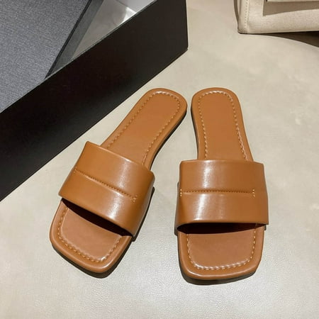 Summer Saving Clearance! Tuobarr Women s Slide Sandals Women s Flat Shoes Ladies Beach Sandals Summer Non-Slip Causal Slippers Brown US Size 7
Summer Saving Clearance! Tuobarr Women s Slide Sandals Women s Flat Shoes Ladies Beach Sandals Summer Non-Slip Causal Slippers Brown US Size 7