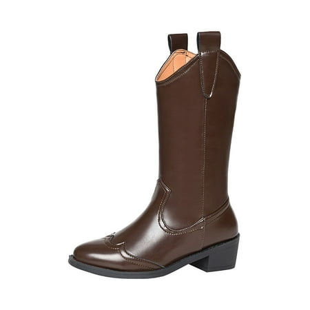 Woobling Womens Vintage Shoes Mid Heel Western Boot Calf Cowgirl Boots Work Casual Pointed Toe Comfort Brown 7.5
Woobling Womens Vintage Shoes Mid Heel Western Boot Calf Cowgirl Boots Work Casual Pointed Toe Comfort Brown 7.5